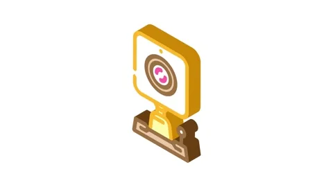 Security camera smart home isometric icon animation Stock Footage 327275981