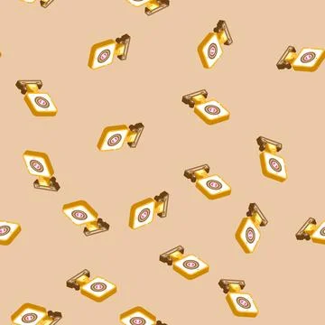 Security camera smart home isometric icon seamless pattern Illustrazione stock