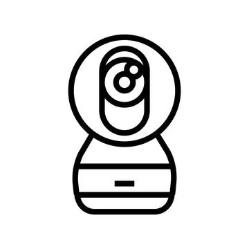 Security camera smart home line icon vector illustration Stock Illustration