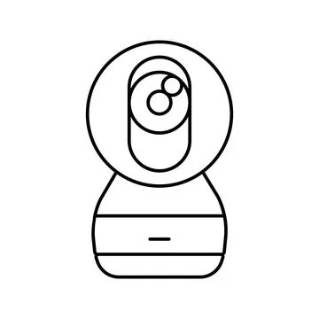 Security camera smart home line icon vector illustration Stock Illustration