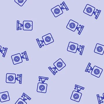 Security camera smart home line vector seamless pattern Illustrazione stock