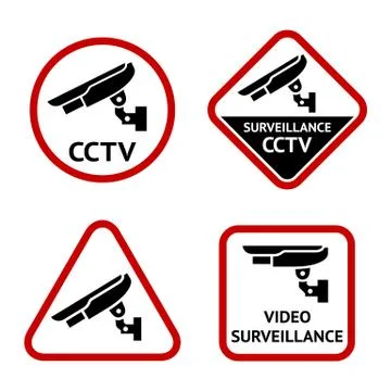 Security camera, stickers Stock Illustration