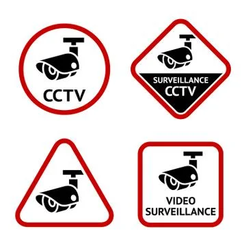 Security camera, sticky labels Illustrazione stock