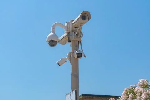 Security Camera on Street Pole Fotos de archivo