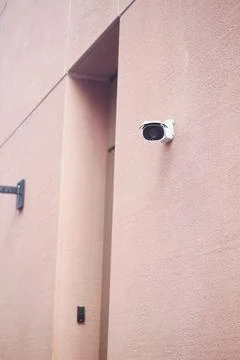 Security Camera Successfully Mounted on the Wall for Optimal Surveillance Stock Photos
