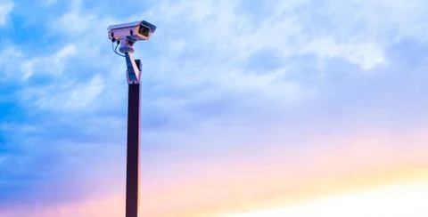 Security camera sunset Stock Photos