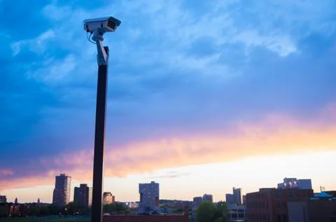 Security camera sunset Stock Photos