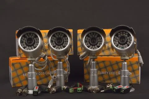 Security camera. surveillance cameras Stock Photos