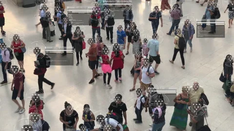 Security Camera Surveillance Footage Face Scanning. Facial recognition. Stock Footage 159687140