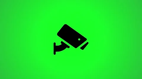 Security camera surveillance icon animation on green background with dynami.. Stock Footage 346496334