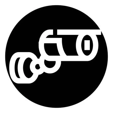 Security camera surveillance system icon in a circle Stock Illustration