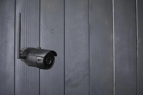 Security camera through wifi system and night vision monitoring an unsafe are Stock Photos