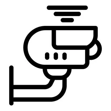 Security camera transmitting signal icon for home surveillance system 스톡 일러스트