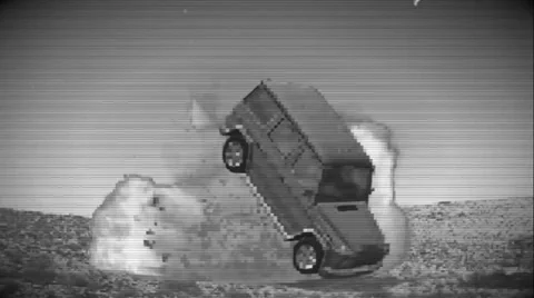 Security camera view of car explosion ( for low budget productions) Stock Footage 46137031