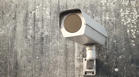 Security Camera On Wall cctv safety control privacy Stock-Footage 42104177