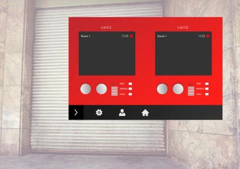 Security Camera Warehouse App Interface Stock Illustration