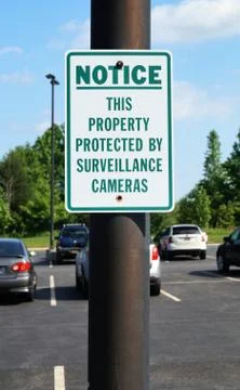 Security Camera Warning Sign Stock Photos