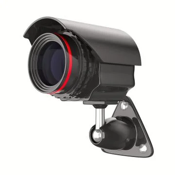 Security camera on white background. Isolated 3D image Stock Illustration
