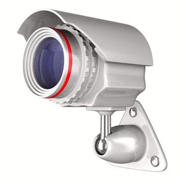 Security camera on white background. Isolated 3D image Stock Illustration