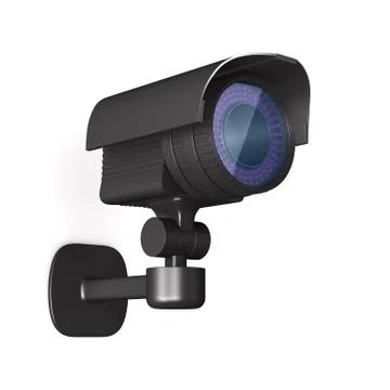 Security camera on white background. Isolated 3D illustration Illustrazione stock