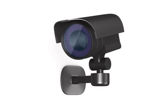 Security camera on white background. Isolated 3D illustration Stock Illustration
