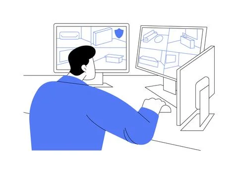 Security cameras abstract concept vector illustration. 스톡 일러스트