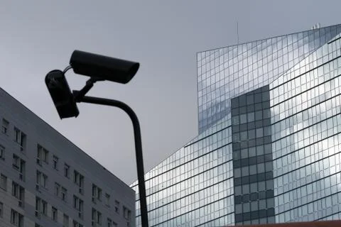 Security cameras and reflections, La Defense. 2 of 2 Foto stock