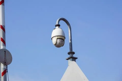 Security cameras to be installed on high poles Stock Photos