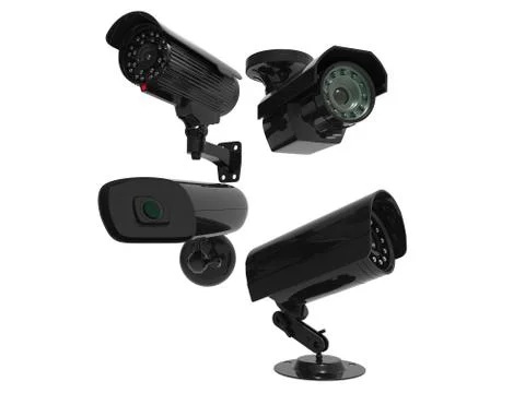 Security cameras - covering all angles Stock Illustration