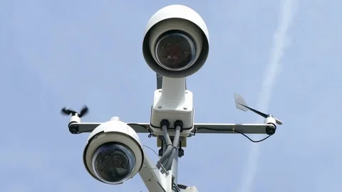Security Cameras. Stock Footage 81964263