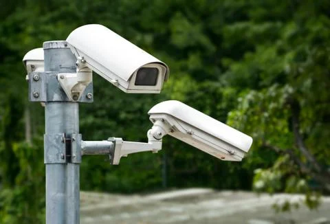 Security cameras group Foto stock