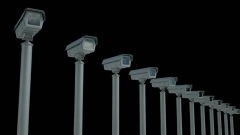 Security Cameras in Looped Motion Video stock 142830708