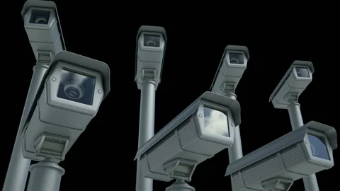 Security Cameras in Looped Motion Video stock 142830839
