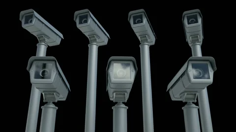 Security Cameras in Looped Motion Video stock 142831002