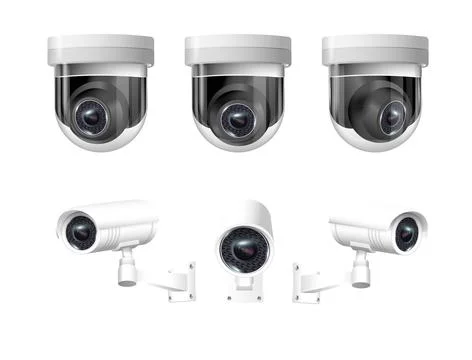 Security cameras on modern building. Professional surveillance camera. Security Stock Illustration