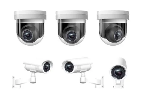 Security cameras on modern building. Professional surveillance camera. Security Stock Illustration
