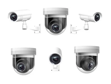 Security cameras on modern building. Professional surveillance camera. Security 스톡 일러스트
