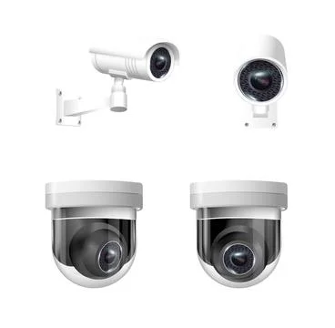 Security cameras on modern building. Professional surveillance camera. Security Stock Illustration