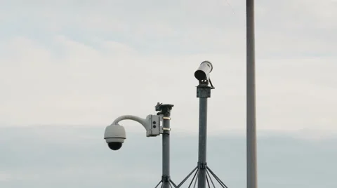 Security cameras in open air Stock Footage 42684664