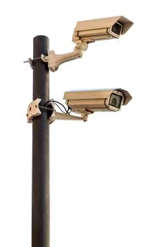 Security cameras on pole Stock Photos
