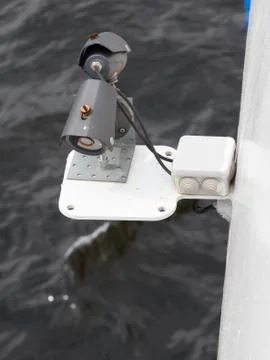 Security cameras on the ship Stock Photos