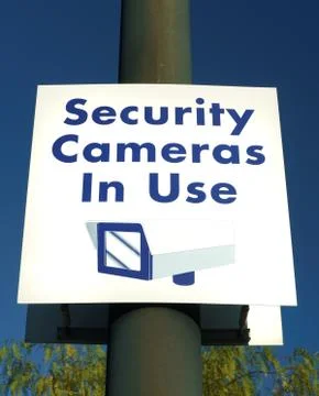 Security Cameras in Use Sign Stock Photos