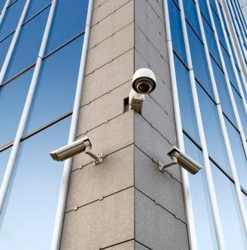 Security cameras on the wall Stock Photos