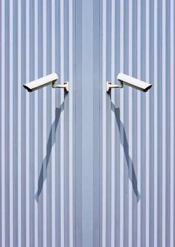 Security cameras on wall Stock Photos