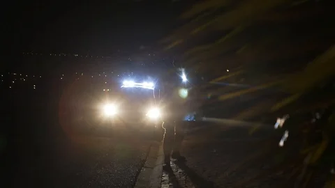 Security Car Arriving on Scene Stock-Footage 94523659