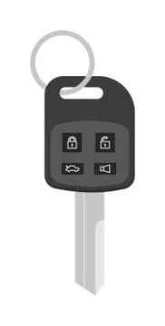 Security car key with remote control cartoon flat vector illustration Stock Illustration