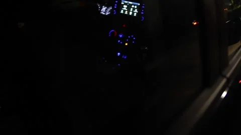 Security car patroling at construction site at night  city Stock Footage 201264623
