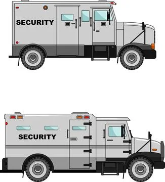 Security car on a white background in a flat style Stock Illustration