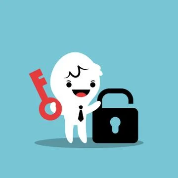 Security cartoon concept Stock Illustration