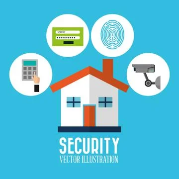 Security cartoon illustration, vector design Illustrazione stock